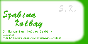 szabina kolbay business card